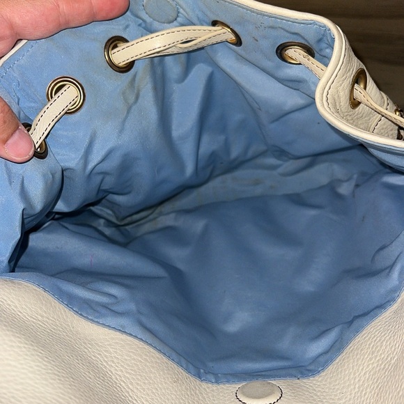 COLE HAAN CREAMY IVORY VILLAGE GROMMET HOBO SHOULDER BAG - Picture 12 of 17